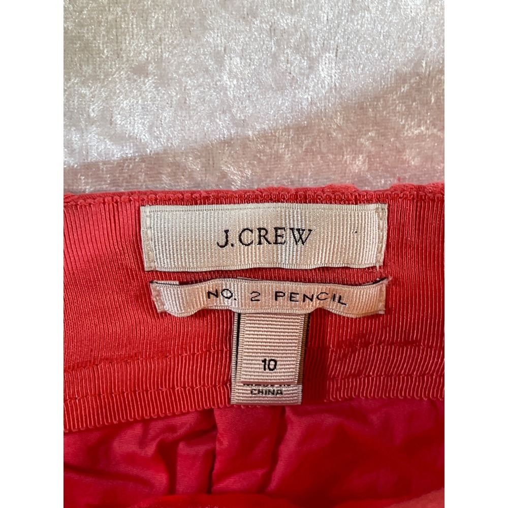 J.Crew No. 2 Pencil Skirt Women 10 Red Excellent Eyelet Lace Floral Embroidery - Picture 3 of 7